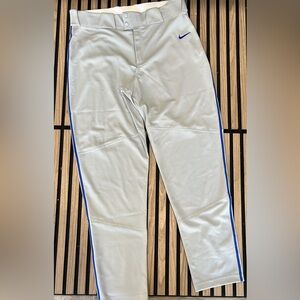 Nike Vapor Select Men's Baseball Pants Gray Blue Piping BQ5489-055 XL XL NWT